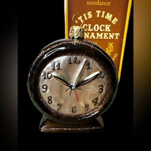 Time clock ornament mouth blown